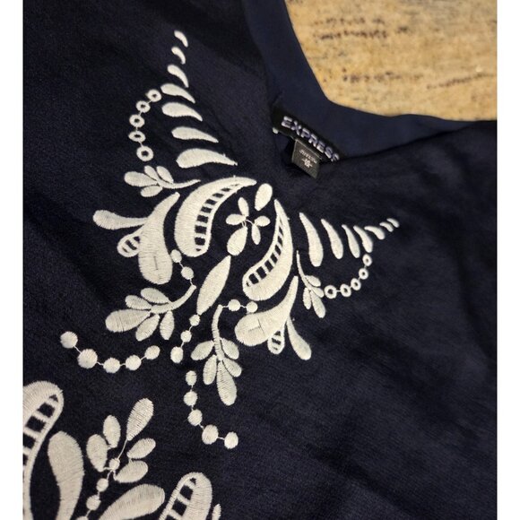 Epress Size M Blue Lined Embroidered Cami Tank y2k look - Picture 7 of 13